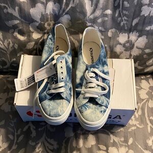 Superga Denim Blue Canvas Sneakers